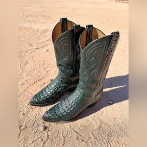 VINTAGE 🐊 Tony Lama “Envy” Genuine Hornback Alligator Boots M 8.5D / W 10
